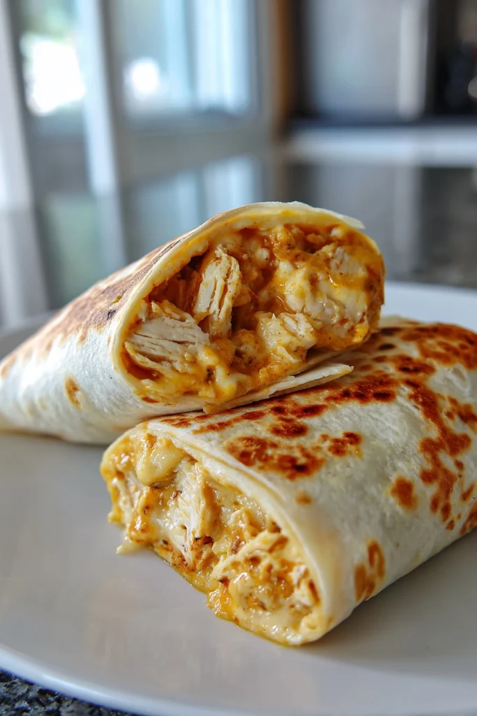 Easy Cheesy Garlic Chicken Wraps