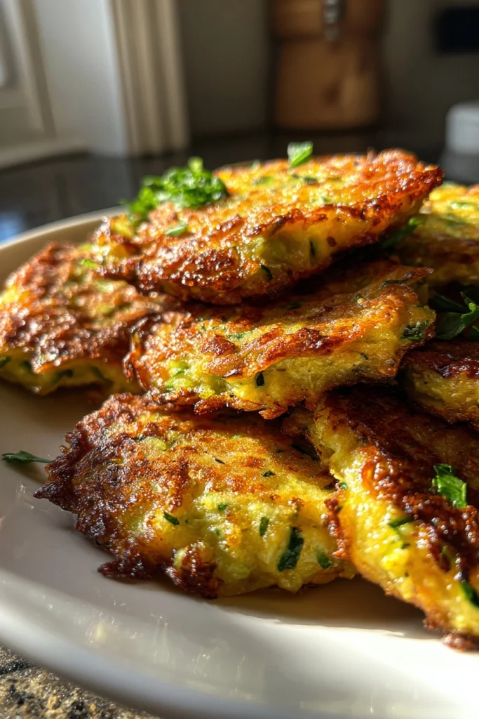 Crispy Parmesan Zucchini Fritters