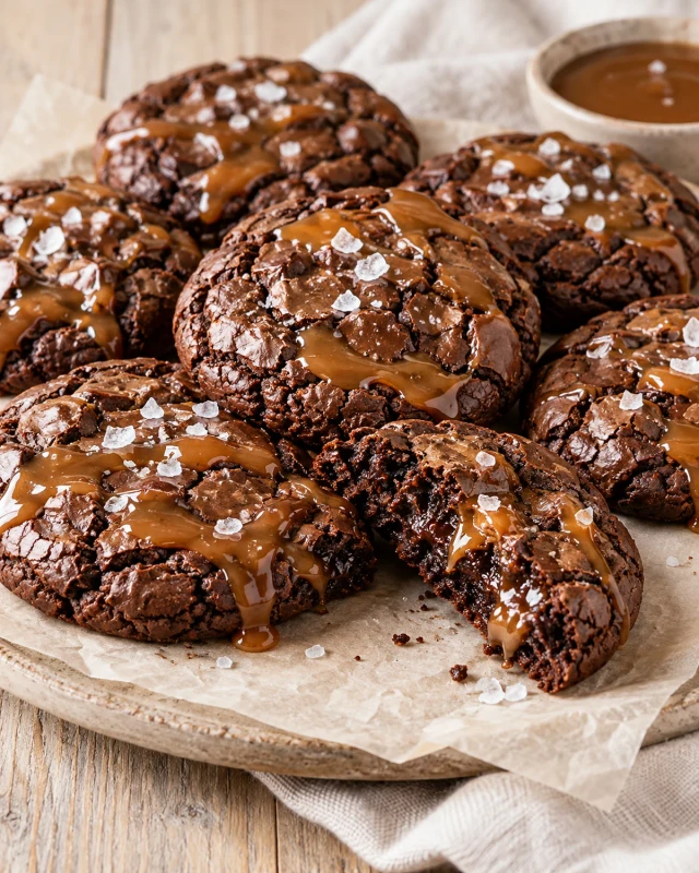 Gluten-Free Salted Caramel Brownie Cookies