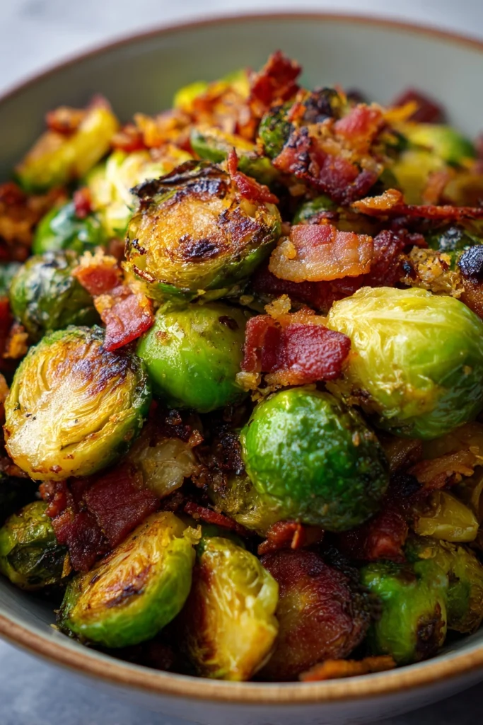 Keto Bacon Roasted Brussels Sprouts