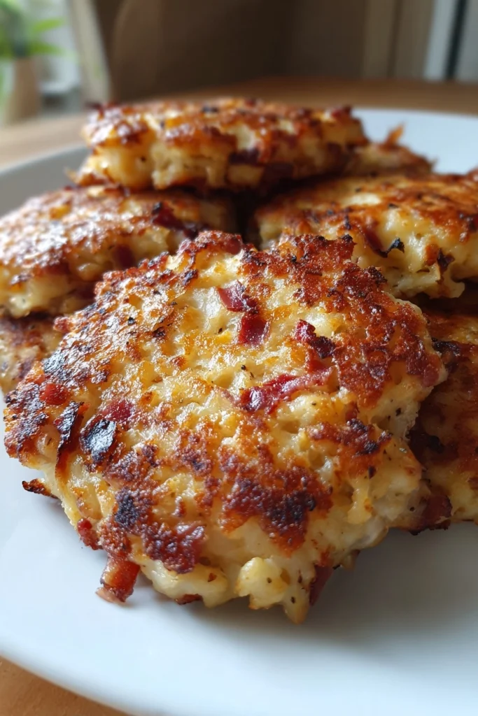 Keto Cheddar Bacon Cauliflower Patties