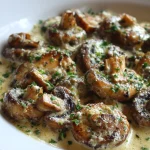 Keto Creamy Garlic Parmesan Mushrooms
