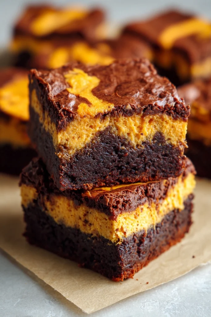 Keto Pumpkin Cheesecake Brownies